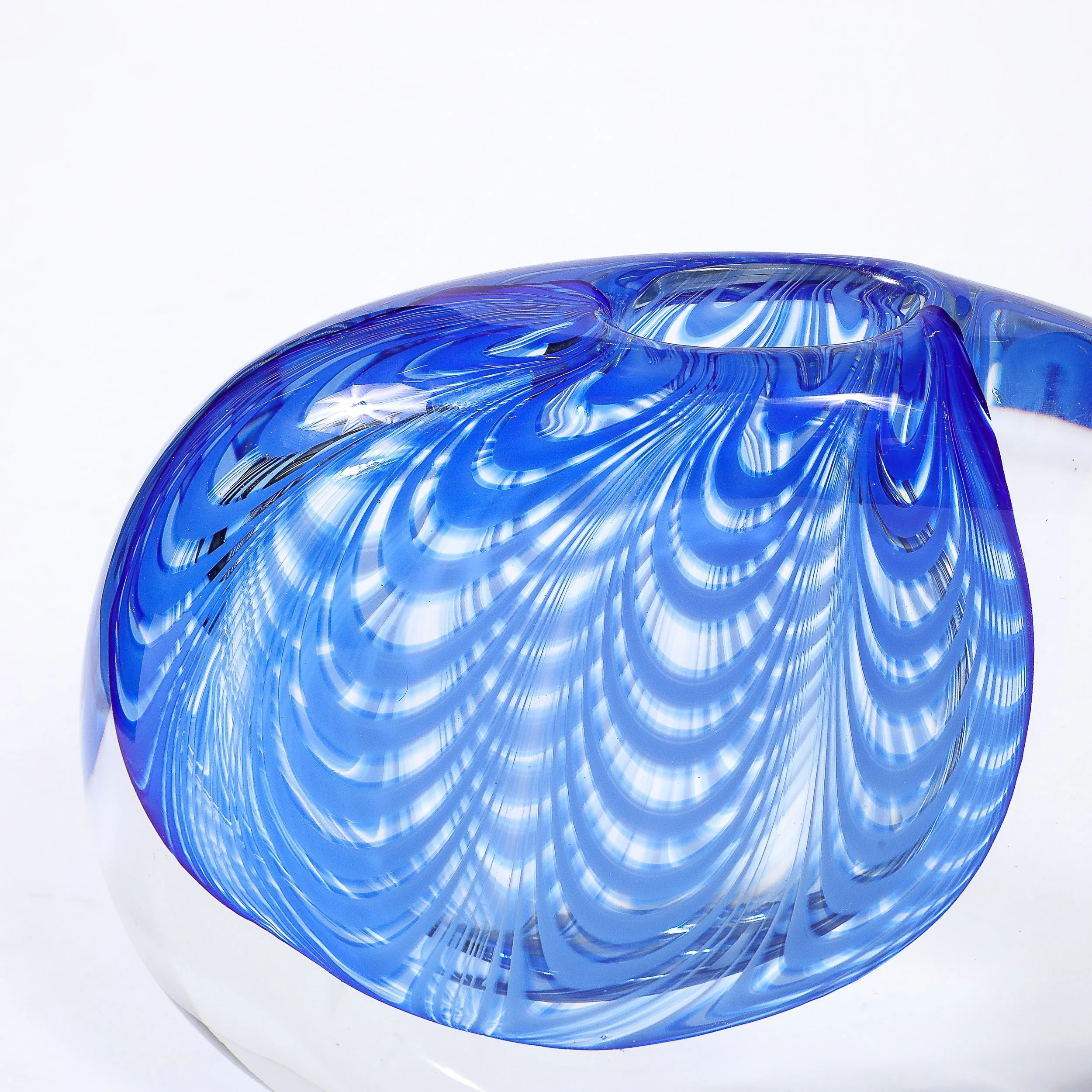 Cenedese Scavo Glass Vase ガラス ベース ムラーノ　青 Cenedese Scavo Glass Vase ガラス ベース ムラーノ 青
